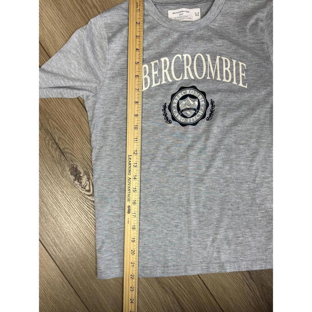 Abercrombie Kids Pajama Top Kids 10-12 Gray Long Sleeve Sleepwear Logo - Picture 5 of 6